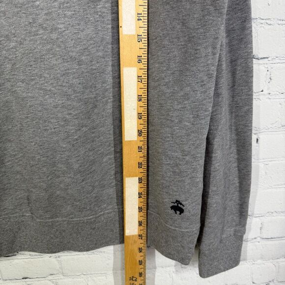 Vintage Brooks Brothers Pull Over Men Medium Gray Preppy Minimalist Cotton Cozy - Picture 9 of 10